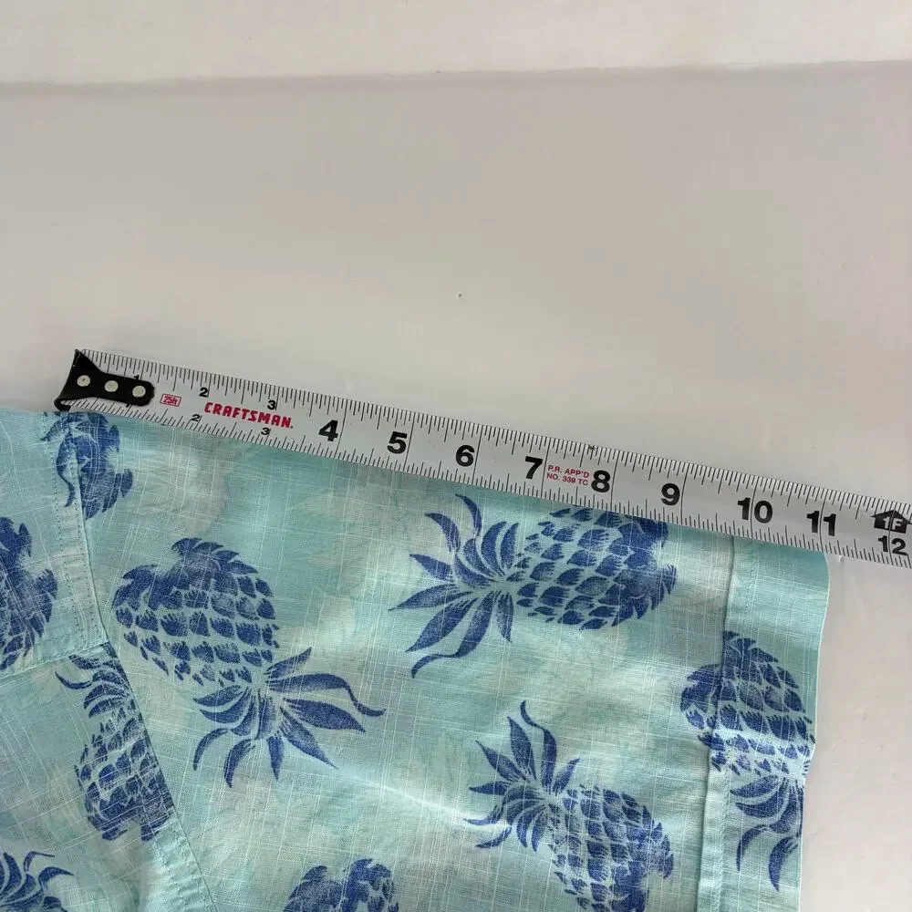 IZOD Men's 2XL Dockside Chambray Pineapple Short Sleeve Button Down Shirt NWT - Picture 5 of 16